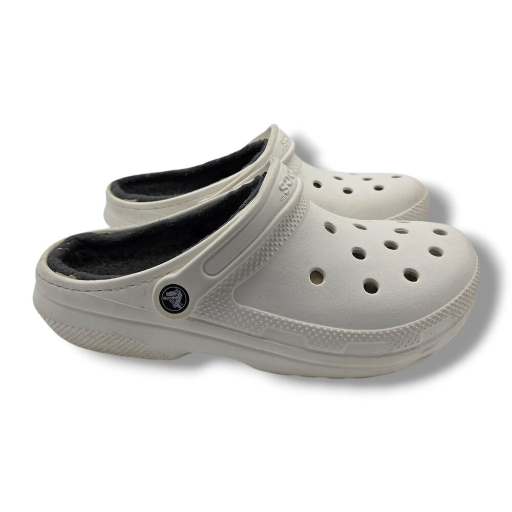 CROCS Classic Lined Clog Womens 10‎ Mens 8 White Slip On
